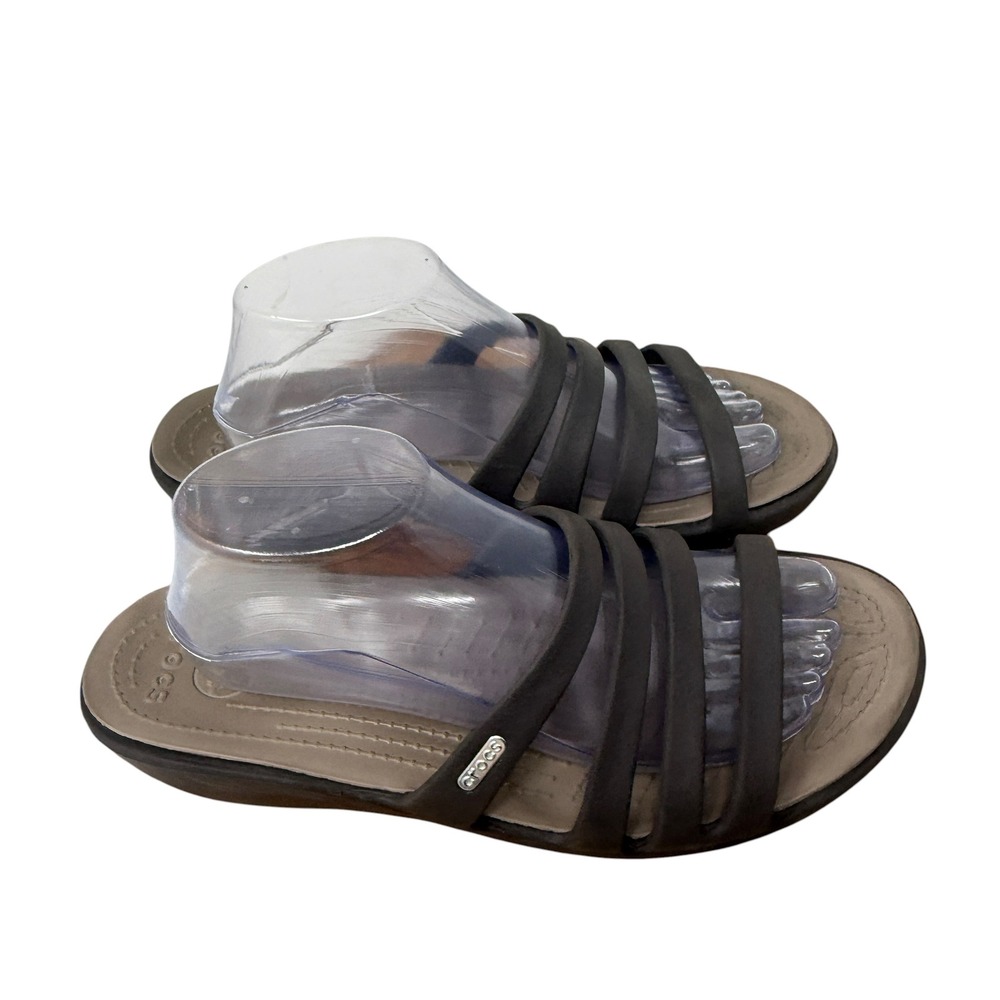Crocs Rhonda Wedge Slide Sandal Brown Comfort Summer Beach Cruise Womens 11